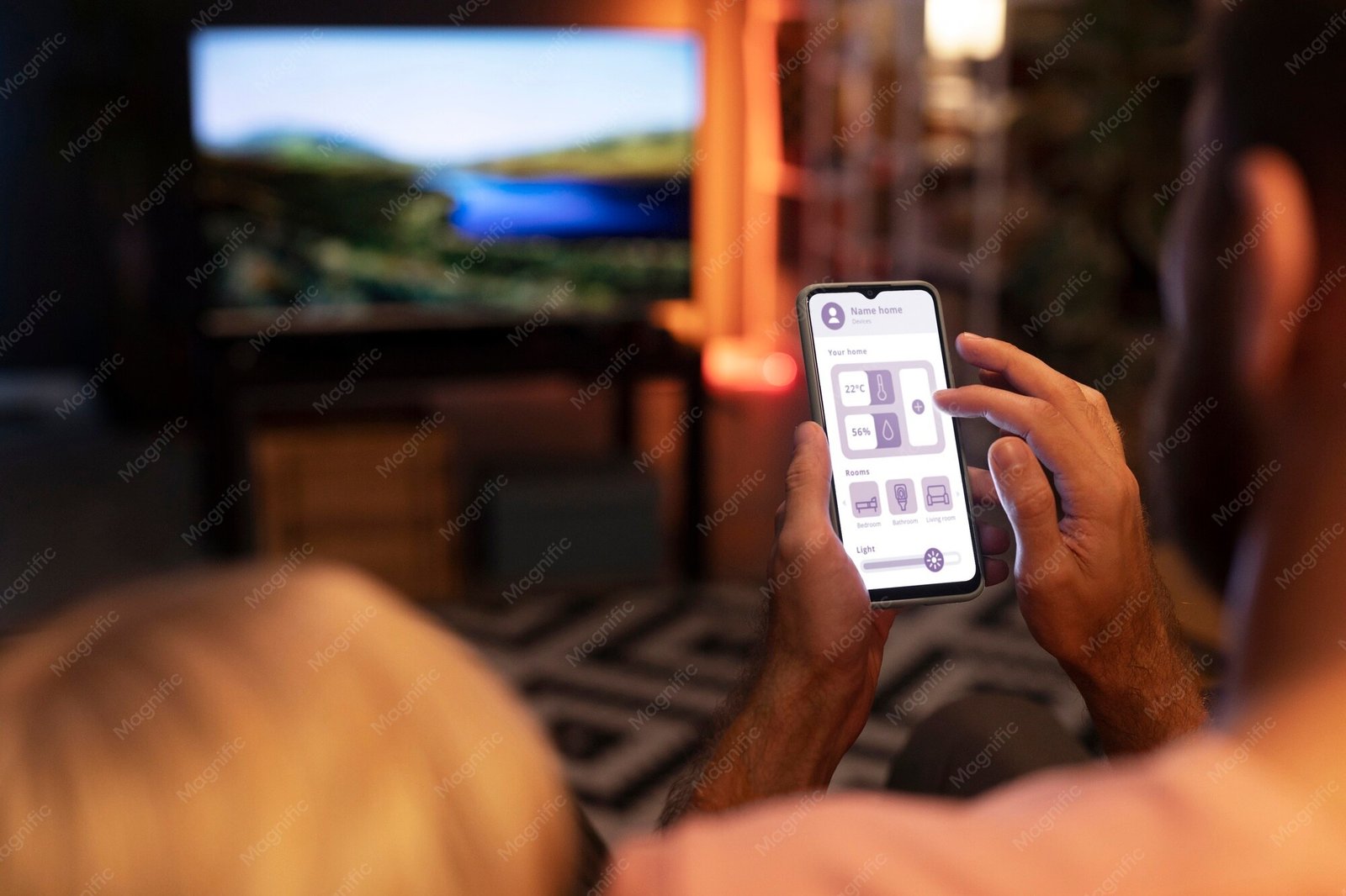 Close-up of two hands holding a smartphone